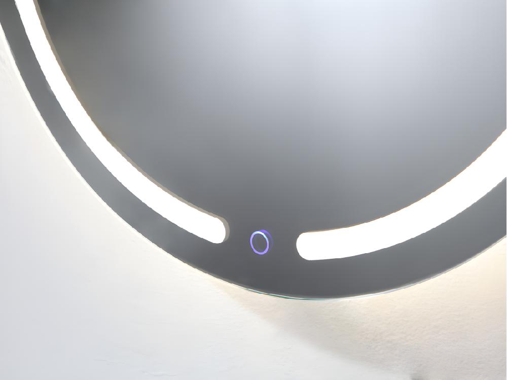 Vente Unique Miroir De Salle De Bain Lumineux Rond à Leds NEREA - D. 60 Cm