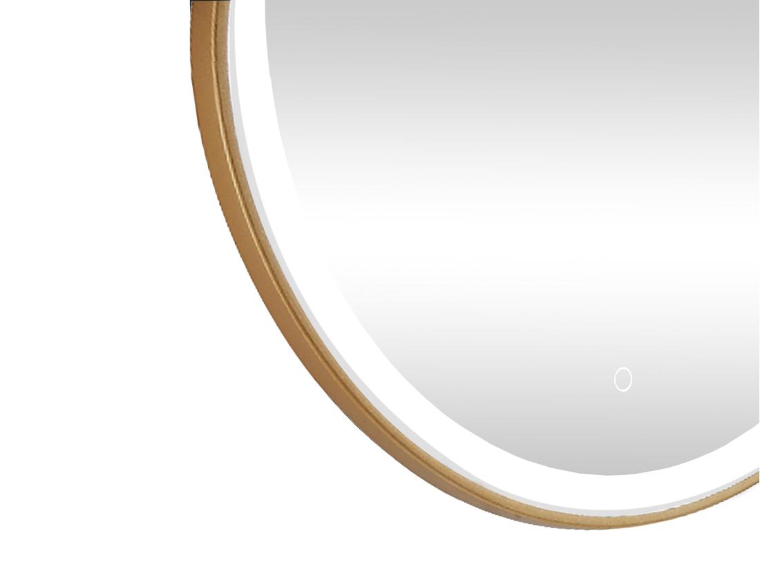 Vente Unique Miroir De Salle De Bain Lumineux Rond Doré Avec Leds - D80 Cm - NUMEA