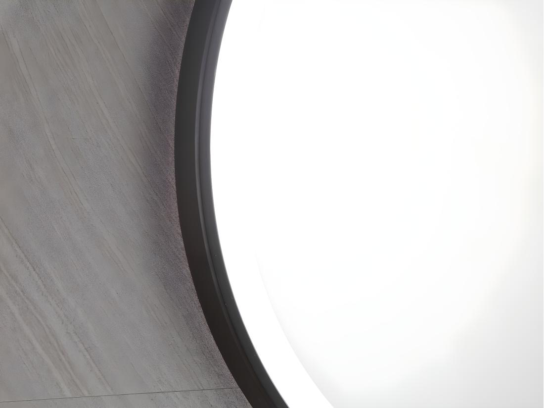 Vente Unique Miroir De Salle De Bain Lumineux Rond Noir à Leds - D. 60 Cm - NUMEA