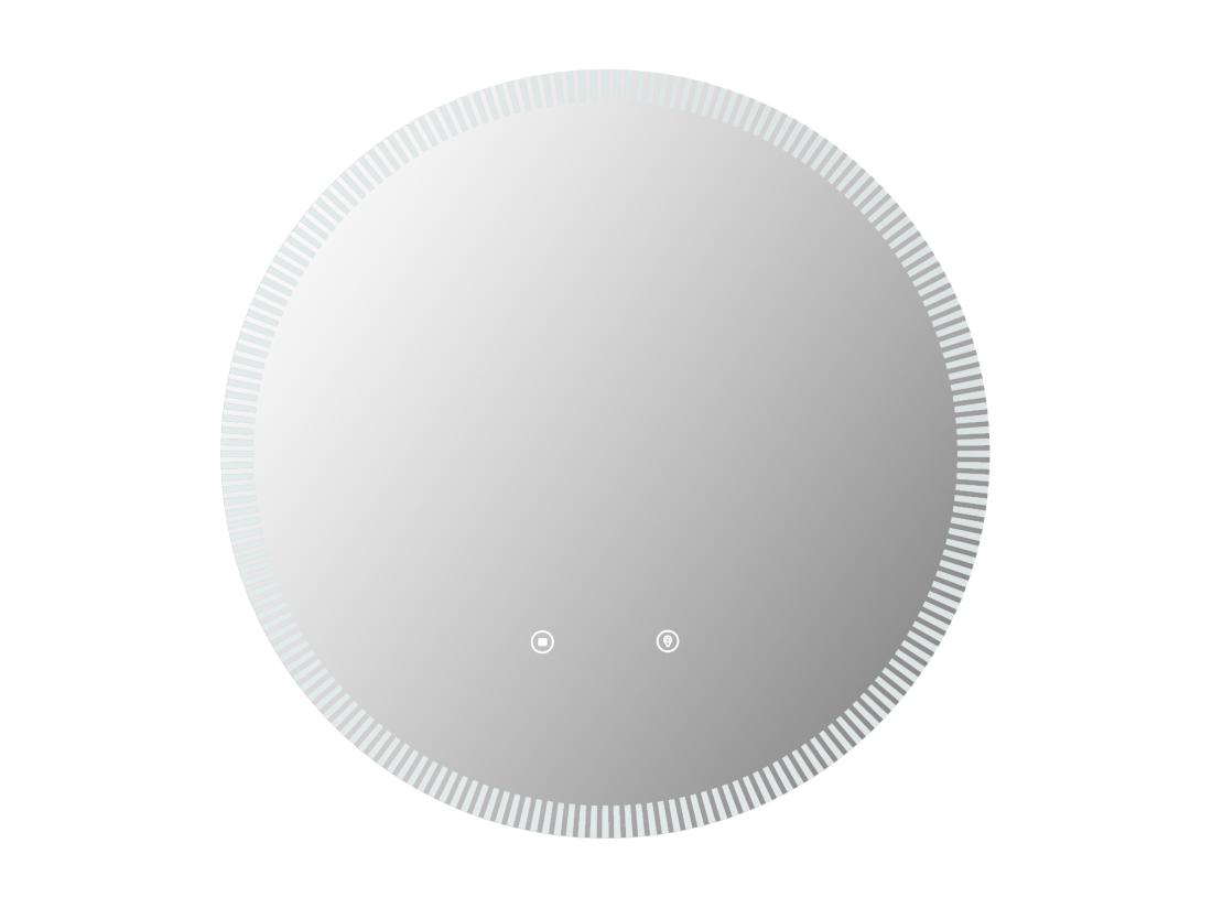 Vente Unique Miroir De Salle De Bain Lumineux Soleil Avec Anti Buée Et Bouton Tactile - D60 Cm - VERECIO
