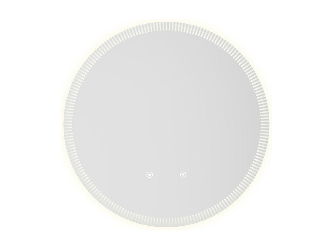 Vente Unique Miroir De Salle De Bain Lumineux Soleil Avec Anti Buée Et Bouton Tactile - D60 Cm - VERECIO