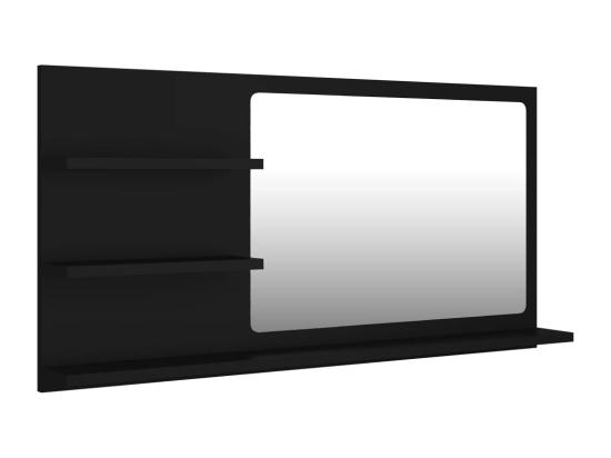 Vente Unique Miroir De Salle De Bain Noir 90x10 5x45 Cm Bois D’ingénierie