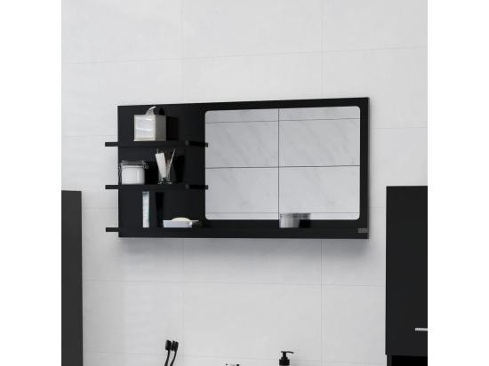 vente unique Miroir de salle de bain noir 90x10 5x45 cm bois d’ingénierie