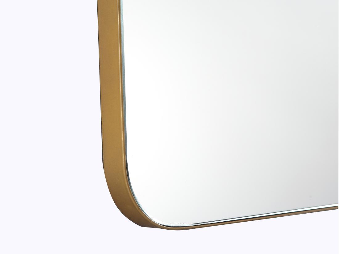 Vente Unique Miroir De Salle De Bain Rectangle Contour Doré - 50 X 80 Cm - DEMETRIA