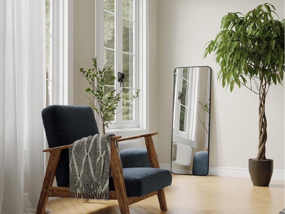 Vente Unique Miroir De Salle De Bain Rectangle Contour Noir - 140x50 Cm - DEMETRIA