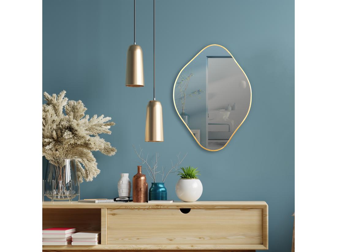 Vente Unique Miroir Deco Contour Dore Losange H60cm Come