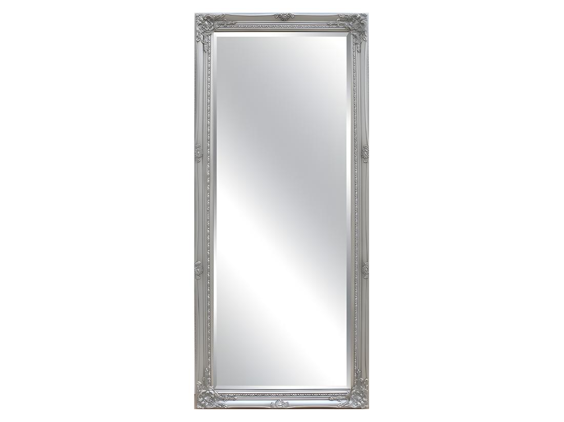 Vente Unique Miroir En Bois D'eucalyptus Avec Moulures - L. 60 X H. 140 Cm - Argenté - ELVIRE