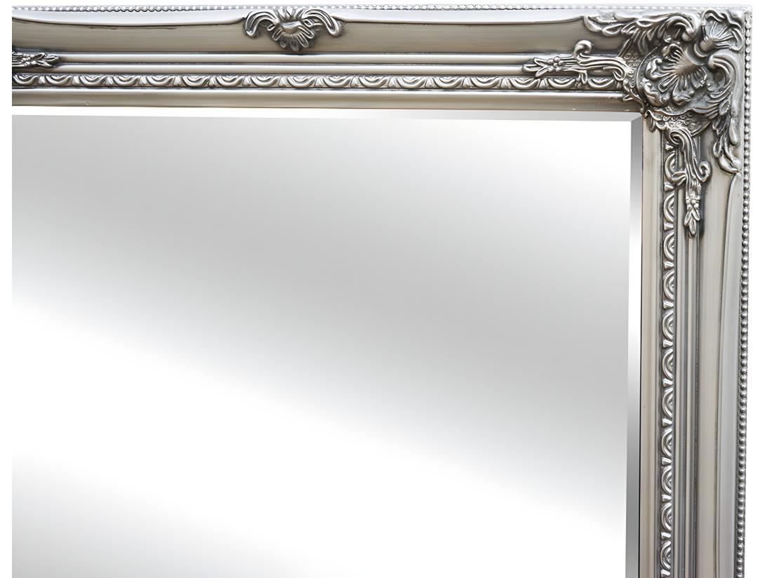 Vente Unique Miroir En Bois D'eucalyptus Avec Moulures - L. 60 X H. 140 Cm - Argenté - ELVIRE