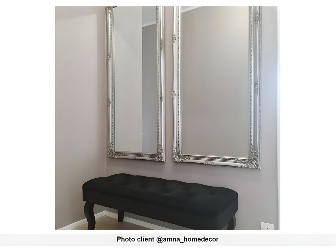 Vente Unique Miroir En Bois D'eucalyptus Avec Moulures - L. 60 X H. 140 Cm - Argenté - ELVIRE