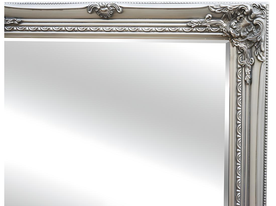 Vente Unique Miroir En Bois D'eucalyptus Avec Moulures - L. 80 X H. 190 Cm - Argenté - ELVIRE