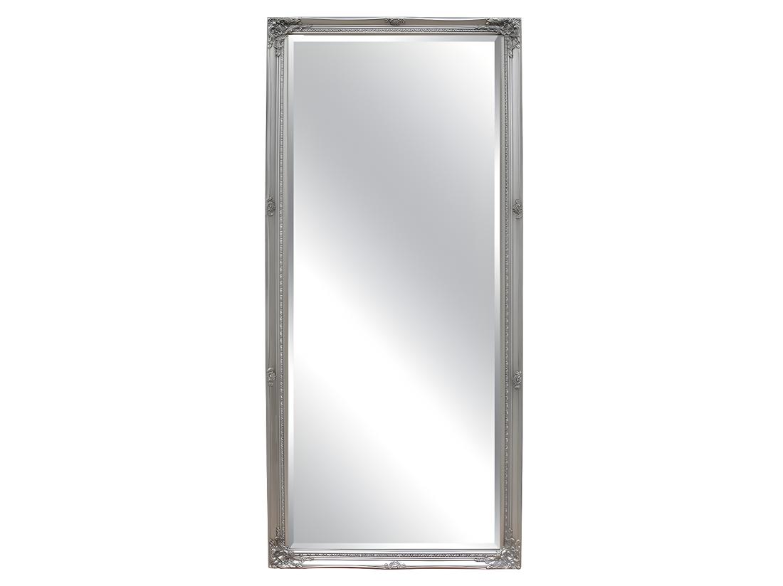 vente unique Miroir en bois d'eucalyptus avec moulures - L. 80 x H. 190 cm - Argenté - ELVIRE