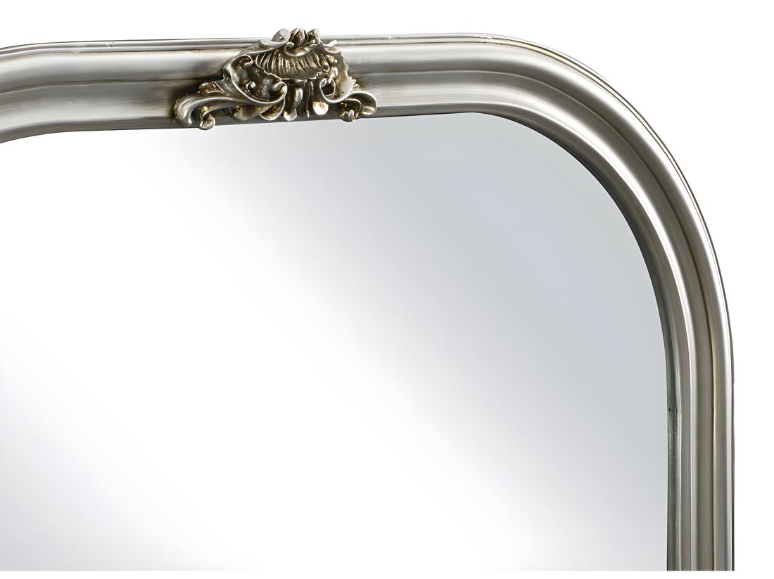 Vente Unique Miroir En Bois De Paulownia - L. 90 X H. 81 Cm - Argenté - IZEY