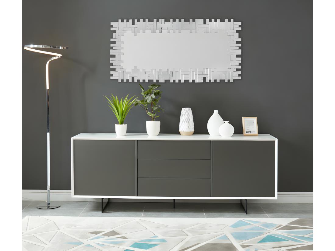 Vente Unique Miroir En Inox - L. 57 X H. 120 Cm - Argenté - LOLA