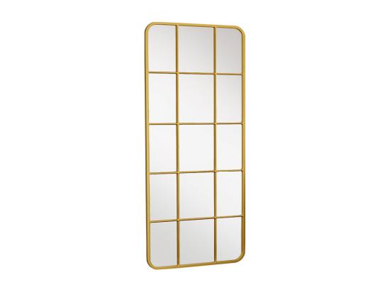 Vente Unique Miroir Fenêtre En Métal - L. 60 X H. 140 Cm - Doré - SCIARA