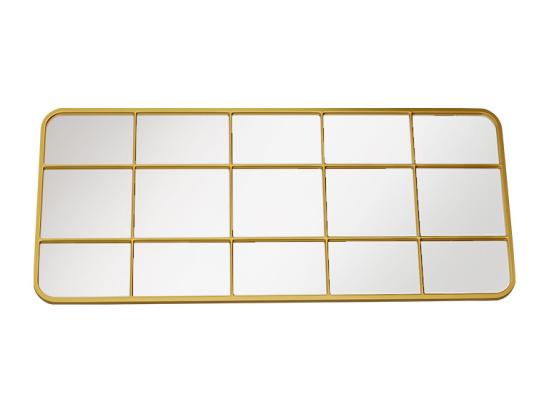 Vente Unique Miroir Fenêtre En Métal - L. 60 X H. 140 Cm - Doré - SCIARA
