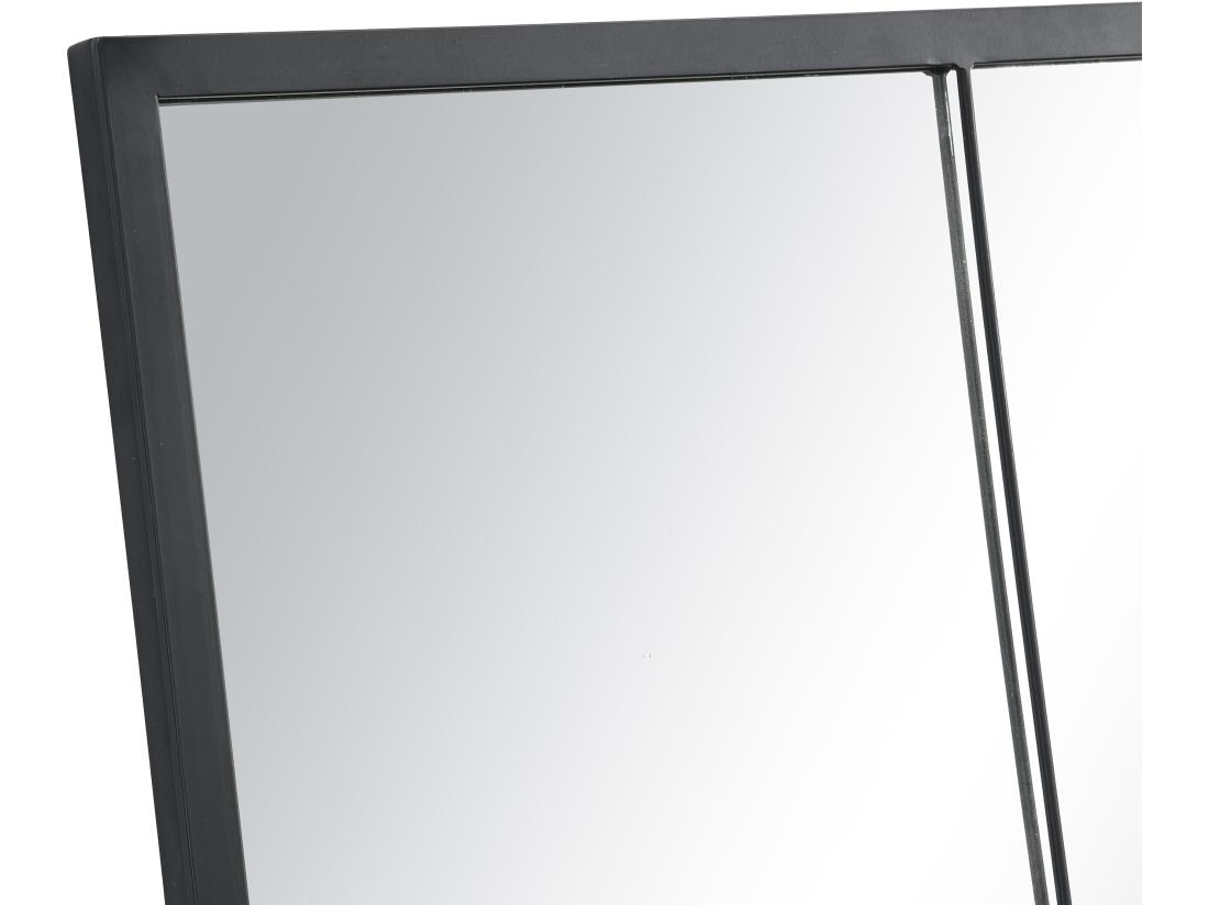 Vente Unique Miroir Fenêtre Industriel En Fer - L.105 X H.150 Cm - Noir - BELLAGIO