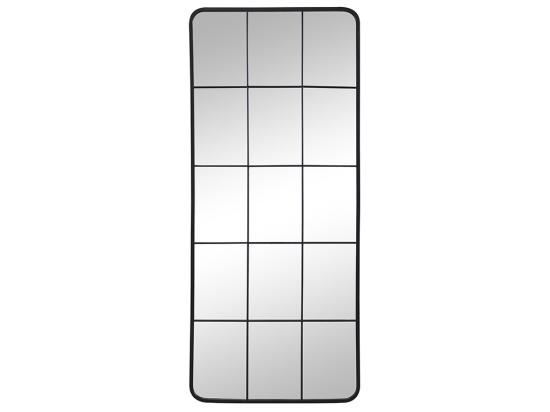 Vente Unique Miroir Fenêtre Industriel En Métal - L. 60 X H. 140 Cm - Noir - SCIARA