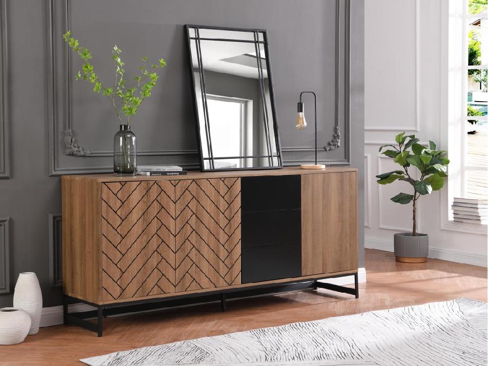 Vente Unique Miroir Industriel En Métal - L.60 X H.86 5 Cm - Noir - HISAE