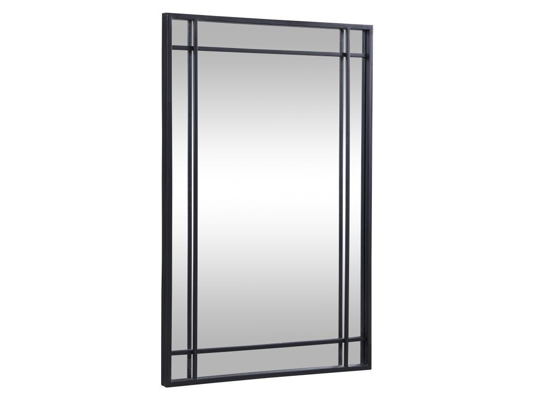 Vente Unique Miroir Industriel En Métal - L.60 X H.86 5 Cm - Noir - HISAE