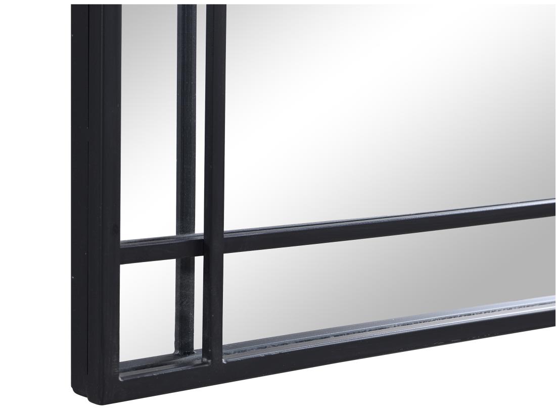 Vente Unique Miroir Industriel En Métal - L.60 X H.86 5 Cm - Noir - HISAE