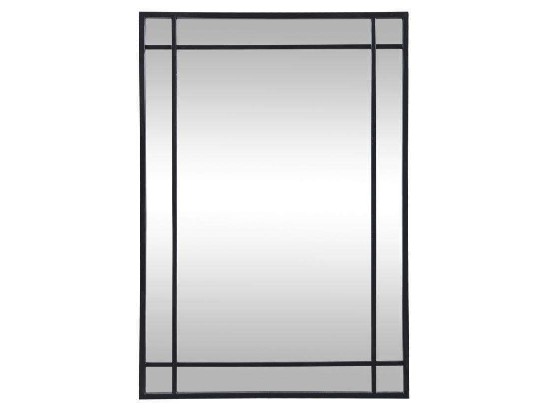 vente unique Miroir industriel en métal - L.60 x H.86 5 cm - Noir - HISAE