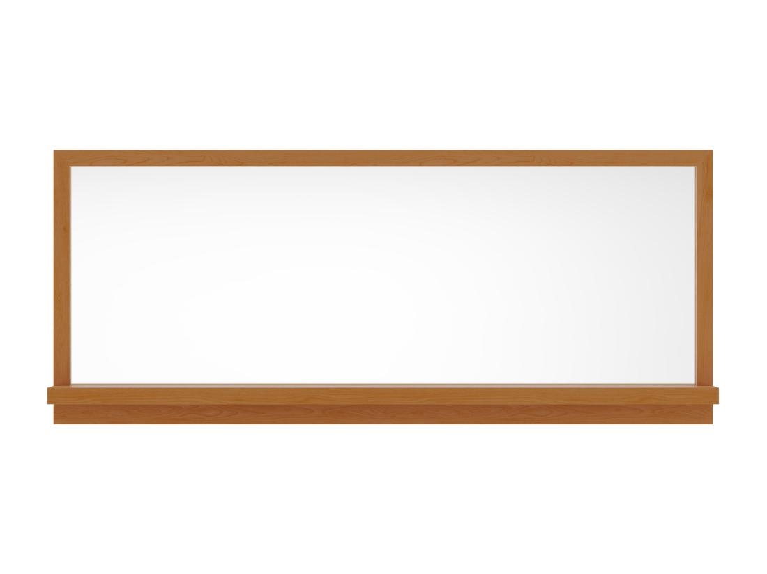 Vente Unique Miroir Mural Avec Tablette En Bois De Chêne - L. 120 X H. 50 Cm - Naturel - JIAO