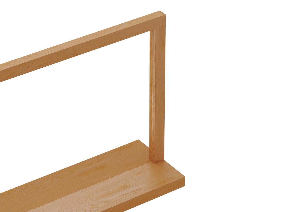 Vente Unique Miroir Mural Avec Tablette En Bois De Chêne - L. 120 X H. 50 Cm - Naturel - JIAO