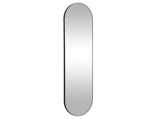 Vente Unique Miroir Mural Ovale En Métal - L. 40 X H. 140 Cm - Noir - ONIKAL