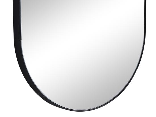 Vente Unique Miroir Mural Ovale En Métal - L. 40 X H. 140 Cm - Noir - ONIKAL