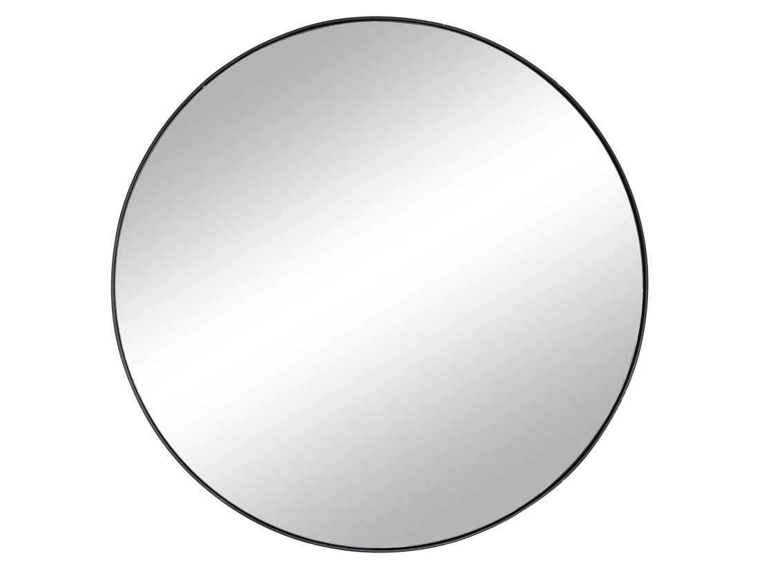 Vente Unique Miroir Mural Rond En Métal - D.80 Cm - Noir - JAFFREL