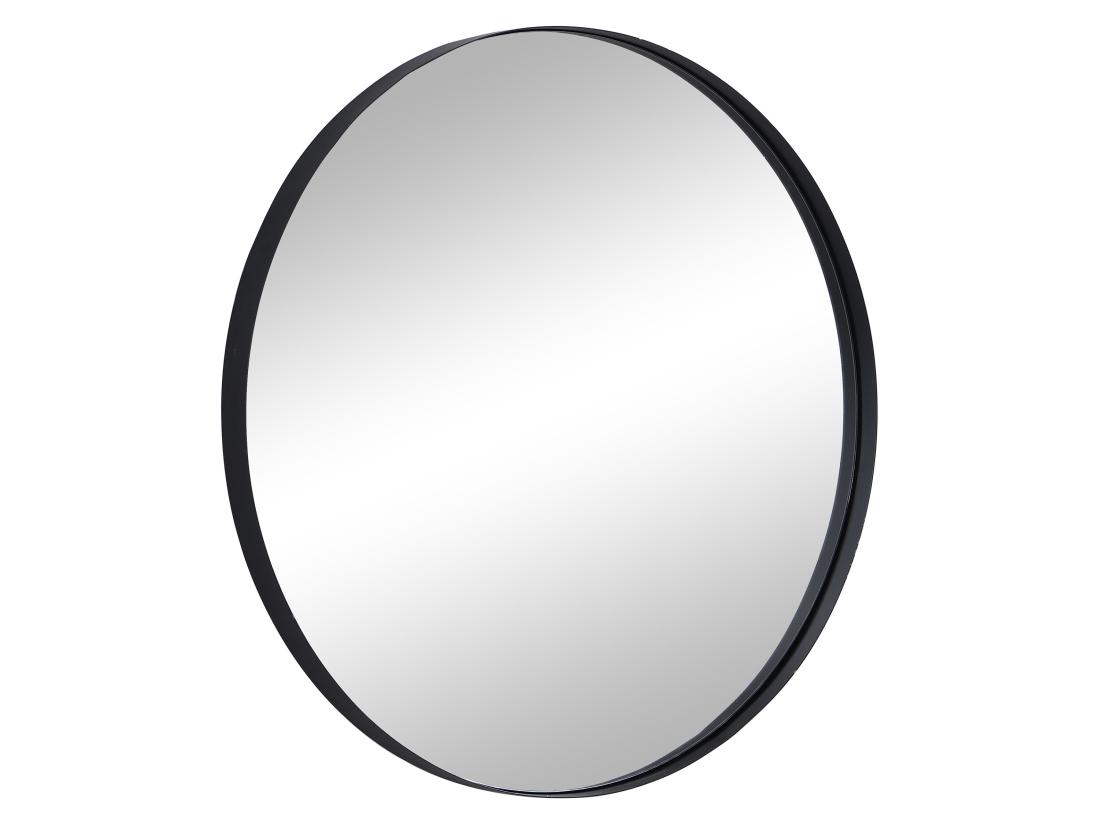 Vente Unique Miroir Mural Rond En Métal - D.80 Cm - Noir - JAFFREL