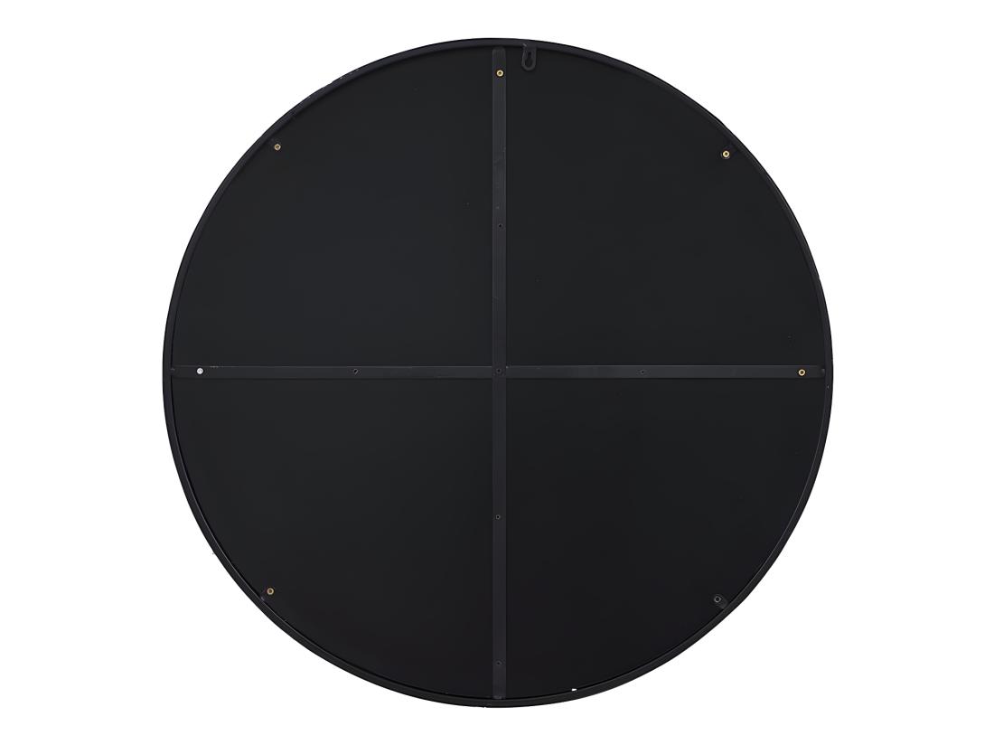 Vente Unique Miroir Mural Rond En Métal - D.80 Cm - Noir - JAFFREL