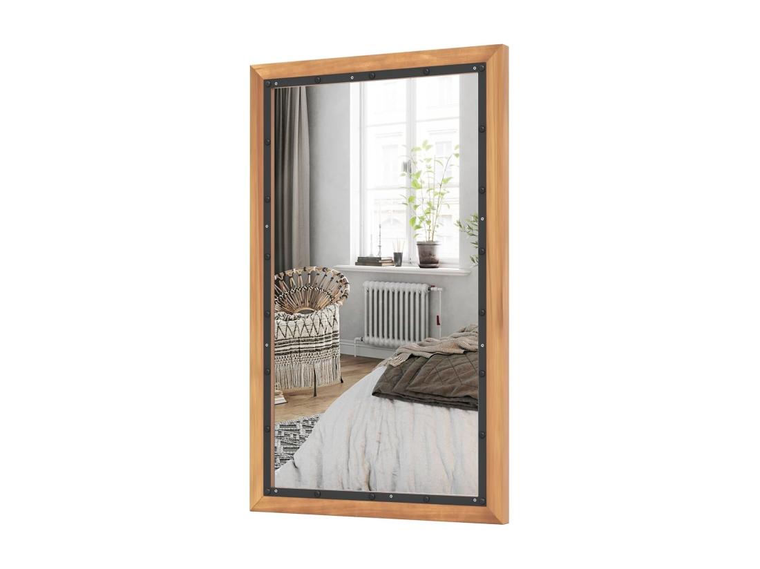 Vente Unique Miroir Mural Rustique Avec Cadre En Bois De Sapin 50 X 90 Cm (style 1)