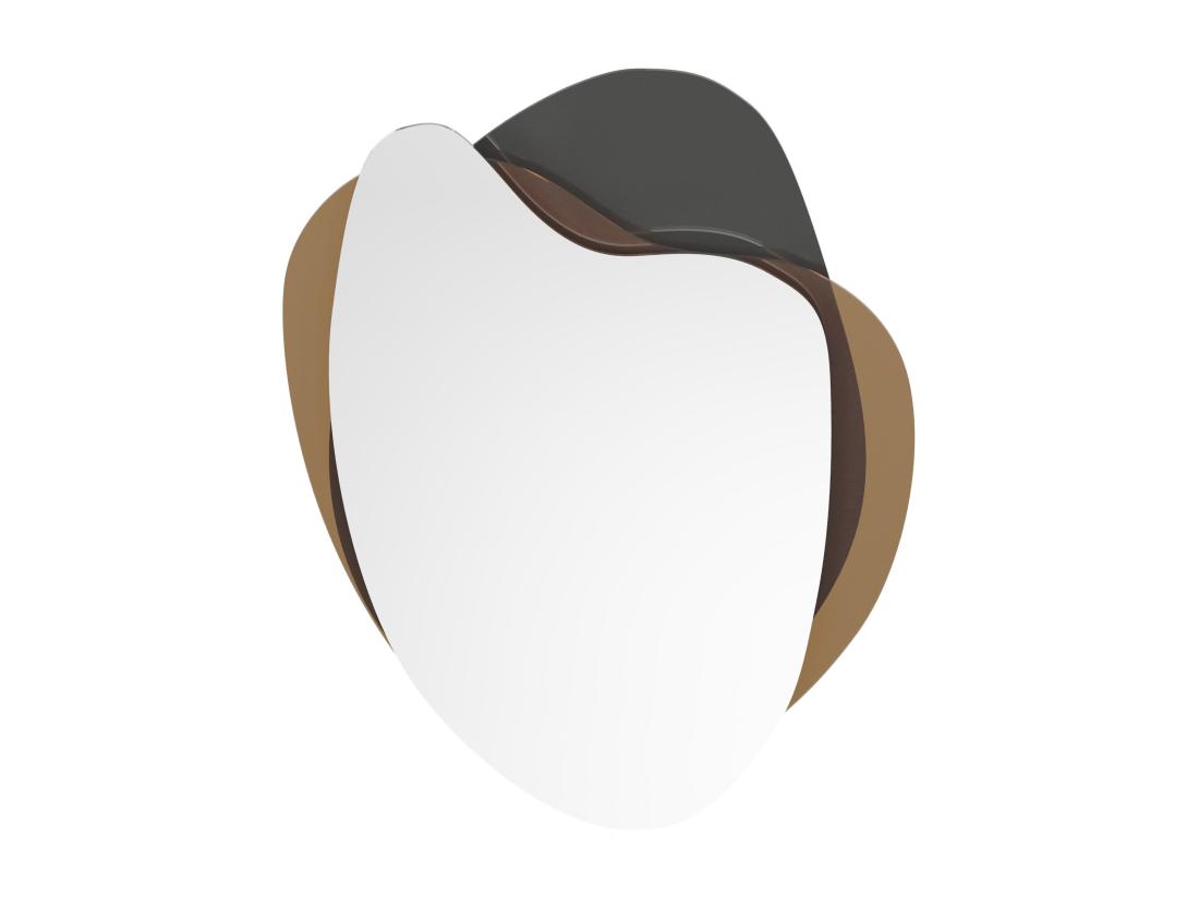 Vente Unique Miroir Organique Design - L. 55 X H. 71 Cm - Marron Et Gris Fumé - LISHIA