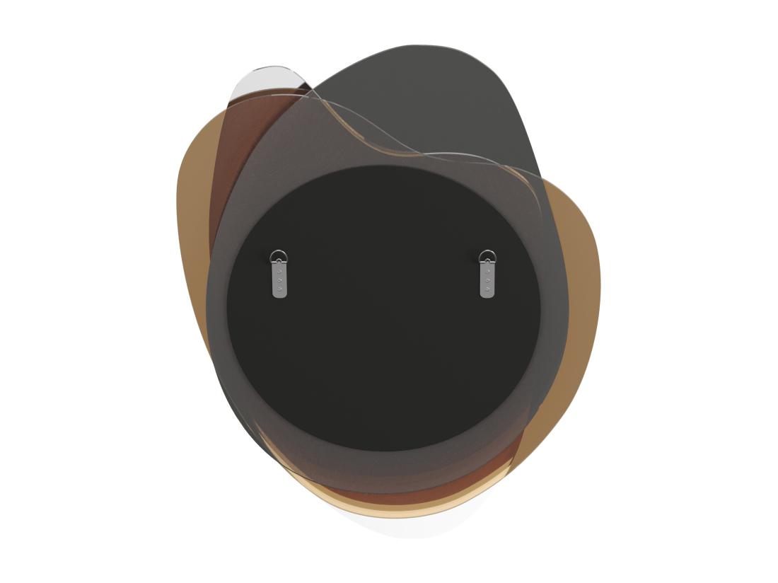 Vente Unique Miroir Organique Design - L. 55 X H. 71 Cm - Marron Et Gris Fumé - LISHIA