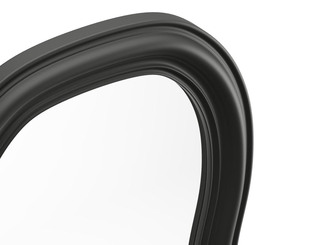 Vente Unique Miroir Organique En Bois De Paulownia - L. 60 X H. 160 Cm - Noir - TAYLI