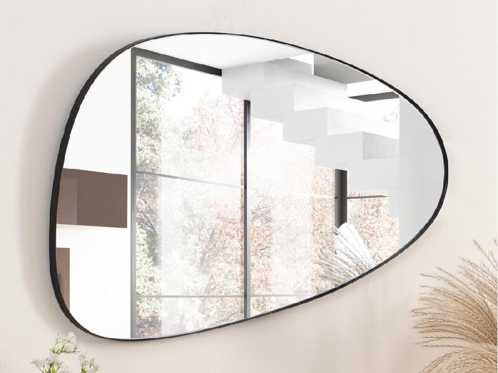 Vente Unique Miroir Organique En Métal - L. 72 X H. 35 Cm - Noir - MANAROLA