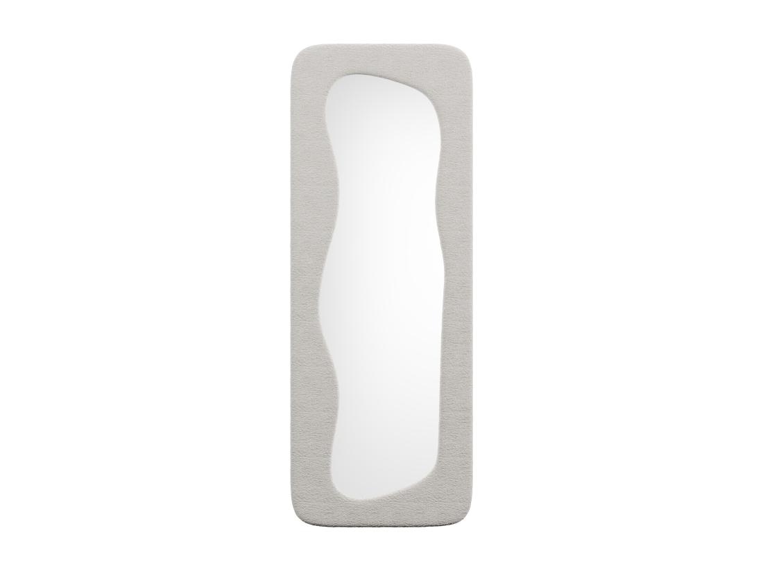 Vente Unique Miroir Organique En Tissu Bouclette - L. 60 X H. 160 Cm - Ivoire - HAIMEI