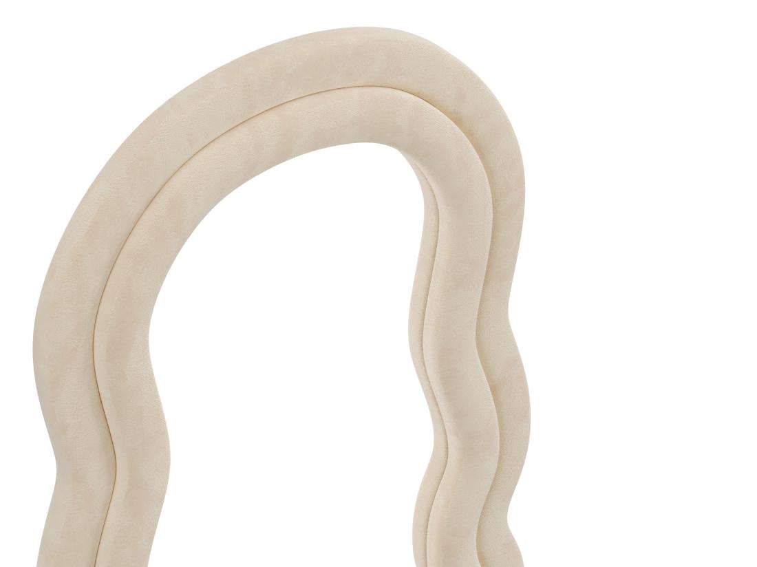 Vente Unique Miroir Organique En Velours - L. 60 X H. 160 Cm - Beige - LINOA