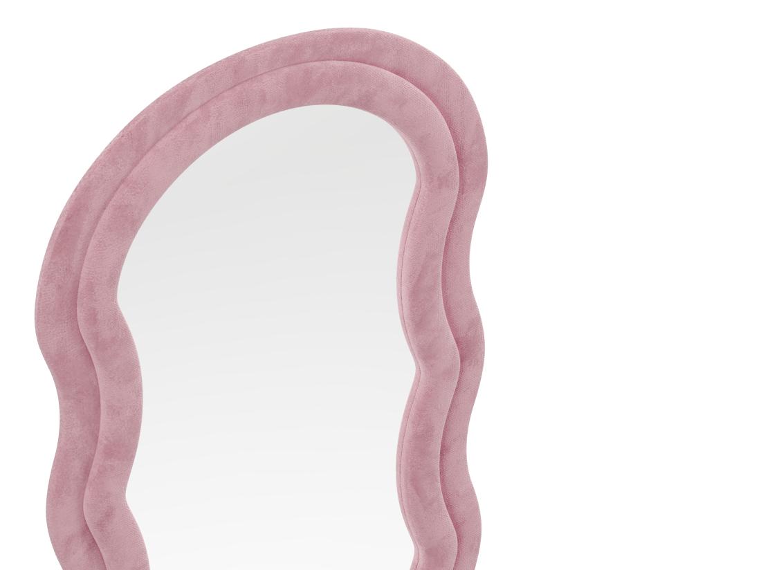 Vente Unique Miroir Organique En Velours - L. 65 X H. 170 Cm - Rose - AYANI