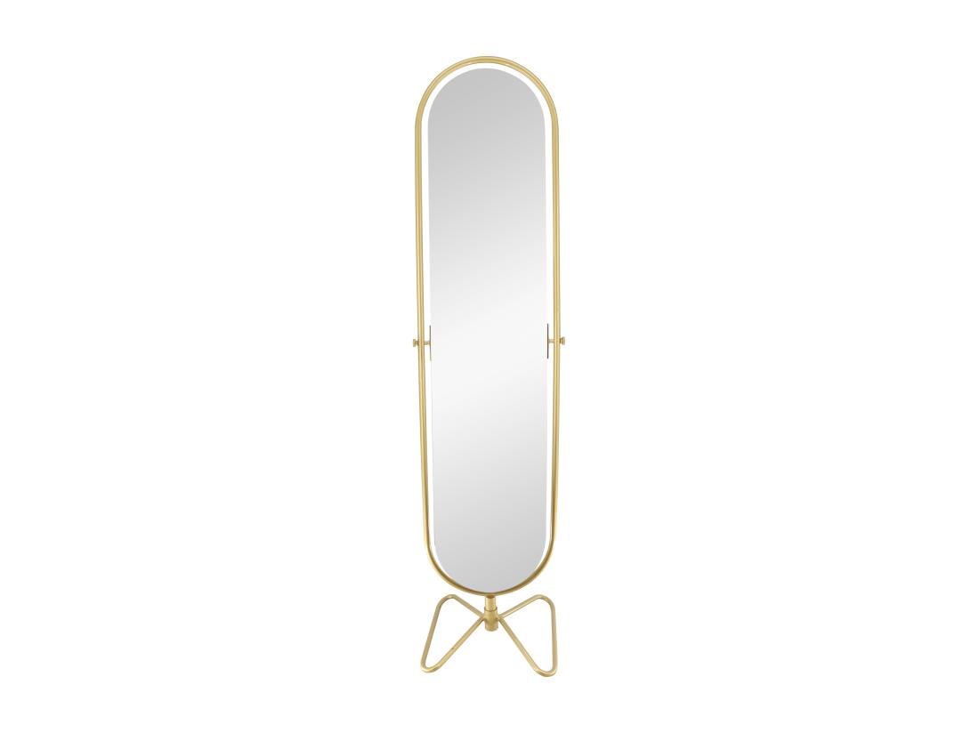 Vente Unique Miroir Pivotant Sur Pied En Métal - L. 45 X H. 171 Cm - Doré - ASATU
