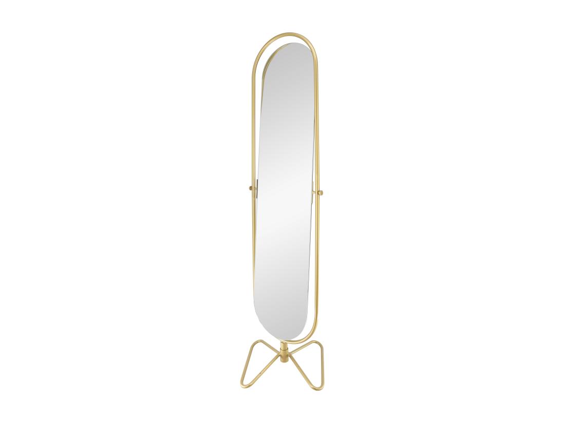 Vente Unique Miroir Pivotant Sur Pied En Métal - L. 45 X H. 171 Cm - Doré - ASATU