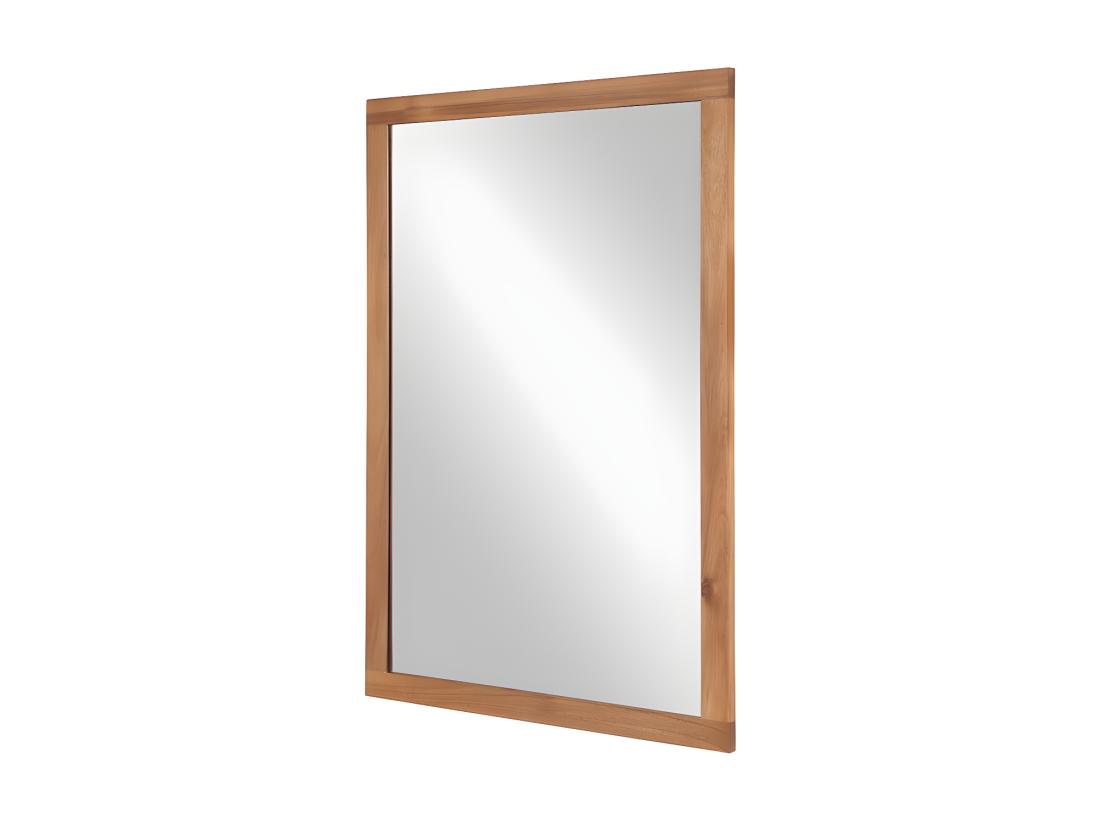 Vente Unique Miroir Rectangle Avec Contour En Bois D'acacia - 90 X 60 Cm - SEPANG