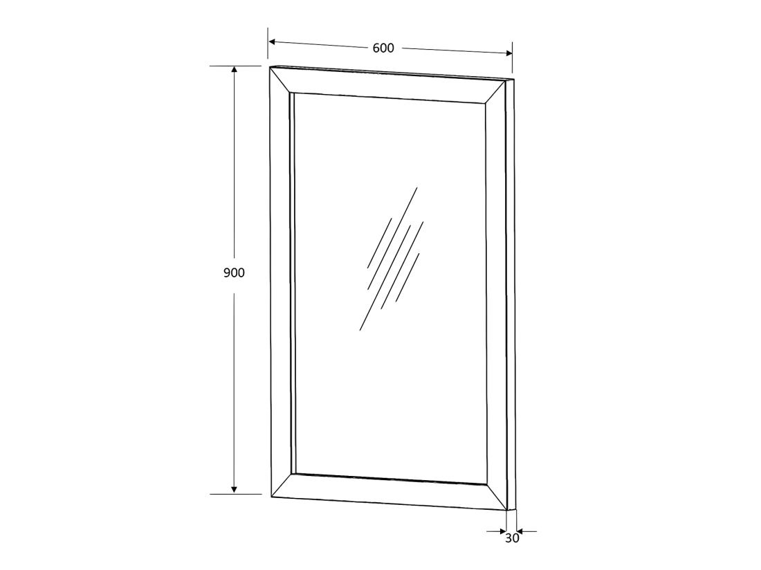 Vente Unique Miroir Rectangulaire En Teck Clair - 60 X 90 Cm - AMLAPURA