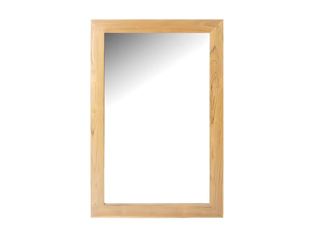 vente unique Miroir rectangulaire en teck clair - 60 x 90 cm - AMLAPURA