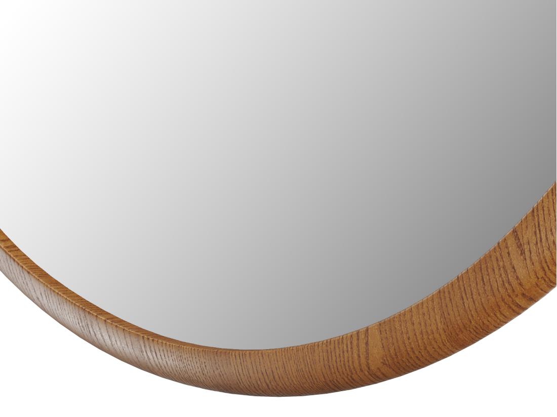 Vente Unique Miroir Rond En Bois D'hévéa - D. 60 Cm - Naturel - FUJIAN