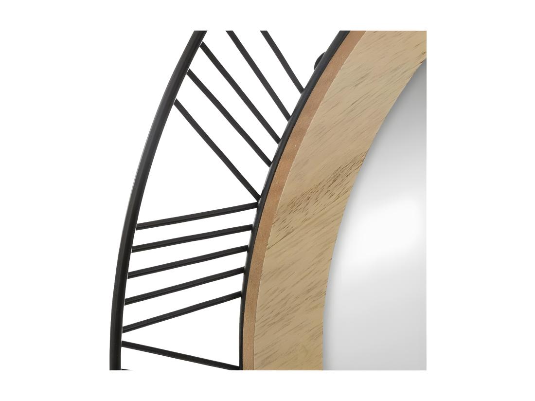 Vente Unique Miroir Rond En Métal & Bois "Joe" 45cm Noir