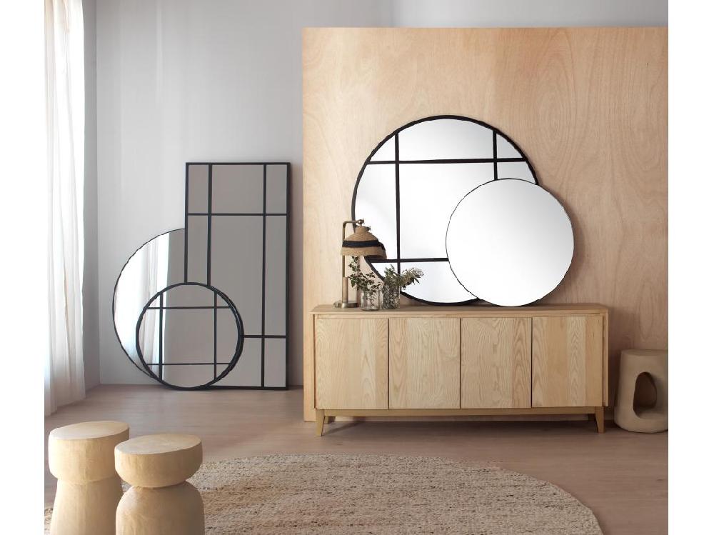 vente unique Miroir rond simple diamètre 100 structure métallique noire
