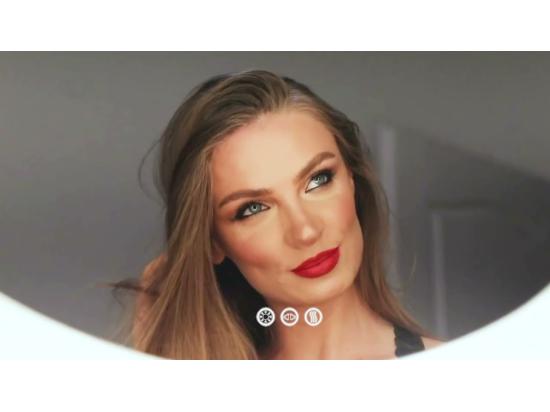 Vente Unique Miroir Salle De Bain Led Ractangulaire 120x60cm Miroir Lumineux 3 Couleur Réglable Avec Cadre Doré 120x60x4cm