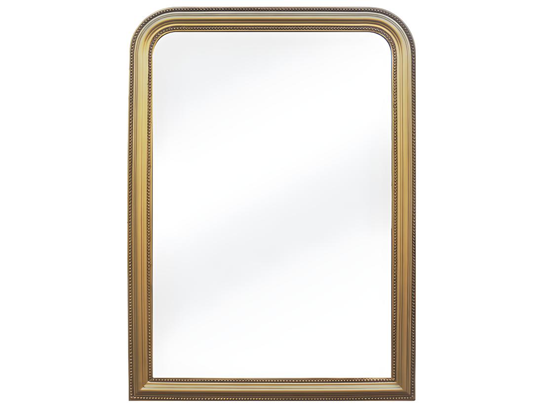 vente unique Miroir style vintage en bois de paulownia - L. 80 x H. 110 cm - Doré effet laiton - HELOISE